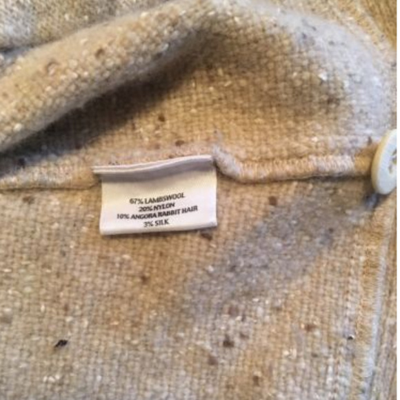 EILEEN FISHER Beige Speckled Wool Blend Cardigan - Picture 6 of 7